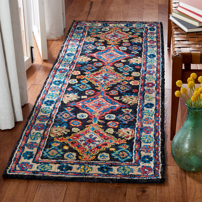 Tapis en laine touffeté à la main Madalene, Tapis de couloir 2 pi 3 po x 9 pi
