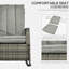 Chaise berçante inclinable pour patio - coussins moelleux, repose-pieds réglable, 135 degrés, couleur grisâtre jusqu'à gris