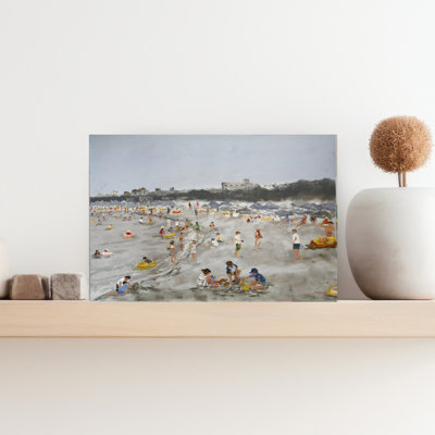 Lively Beach Scene by Jukyong Park - Wrapped Canvas Print