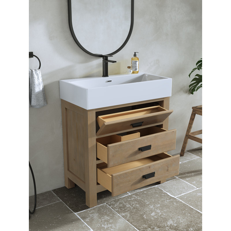 Meuble-lavabo simple 30 po avec lavabo en céramique Maxbano, 30"