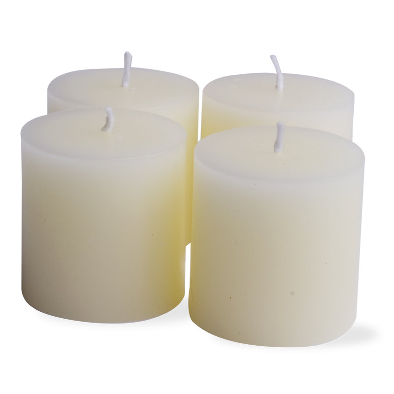 Bougie en paraffine 2 x 2 colonnes Tag Chapel non parfumée (ensemble de 4), Blanc