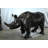 NIFAO Giant Aluminum Rhinoceros Statue with Sculpted Armor Texture – Indoor & Outdoor Decorative Sculpture – 60" x 17" x 35"