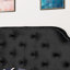 Tête de lit grand et double - Velours rembourré noir avec motif de boutons et têtes de clou élégantes-369422676