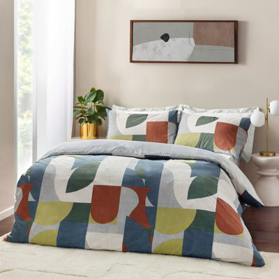Ceijay Cotton Blend Geometric Bedding with Pillowcases
