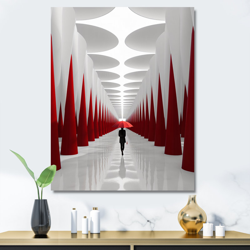 " Red White Path To The Dream I ", 40" H x 30"W x 1.5" D, Wrapped Canvas