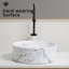 Lavabo de salle de bain vasque ronde en céramique noire avec robinet 14,57 pouces Topcraft