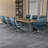 Blue Genuine Leather Executive Office Chair with Aluminum Frame-1710331758