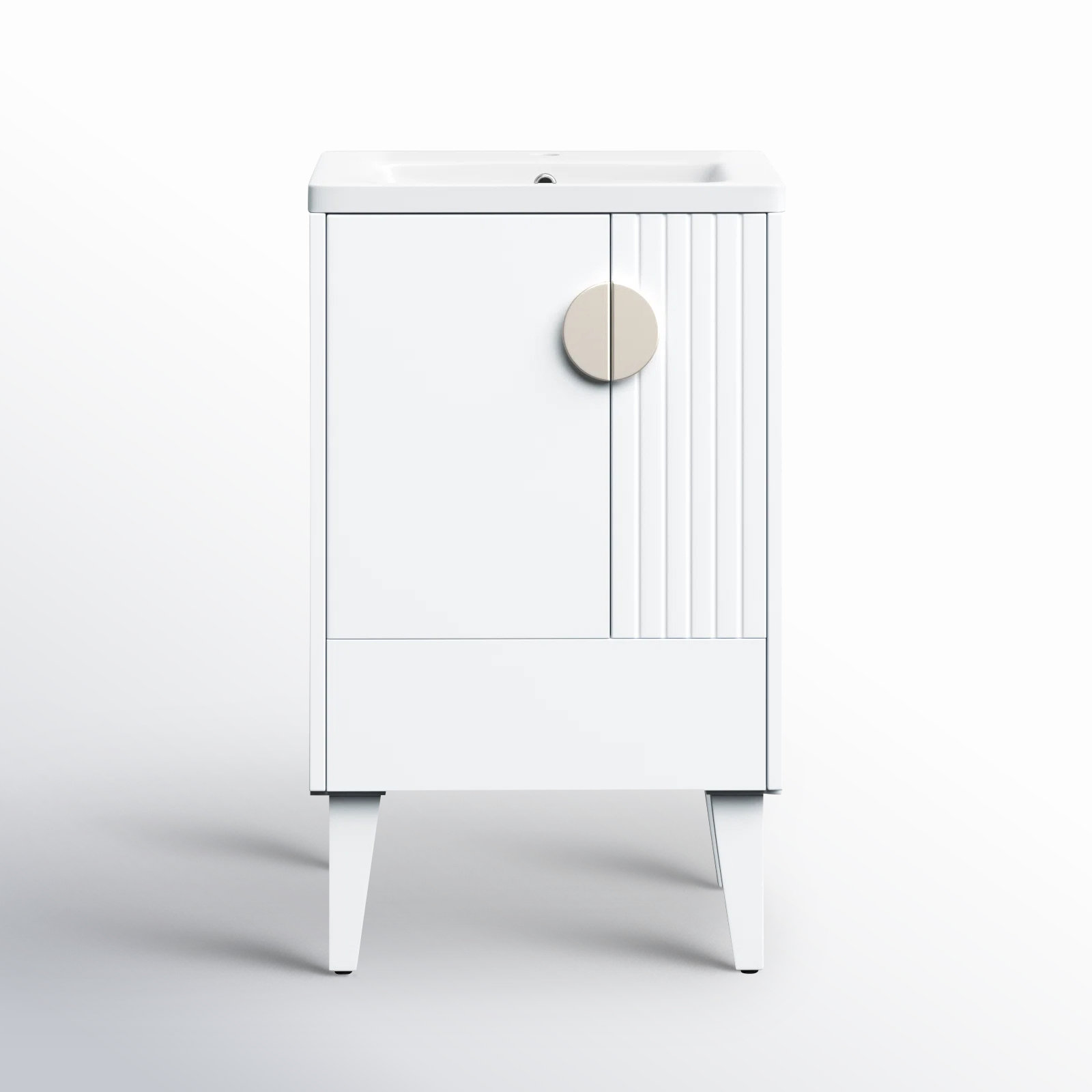 Saimah 20'' Single Bathroom Vanity, White Matte, Satin Nickel