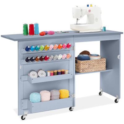 Folding Sewing Table Multi-Function Craft Table and Side Table