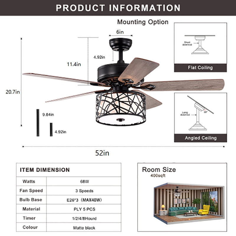 Kallirroi 52'' Ceiling Fan