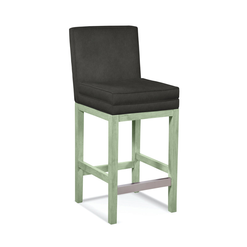 Upholstered Stool, Gray Sugar Performance; 0863-84, Celery Finish