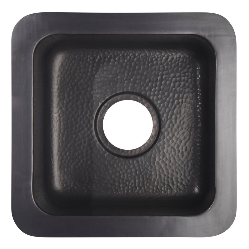 Dark Antique Copper Square Drop-In Kitchen Sink