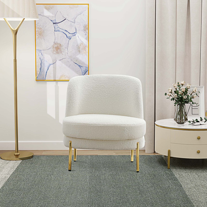 Chaise d'appoint rembourrée, Boucle gris clair