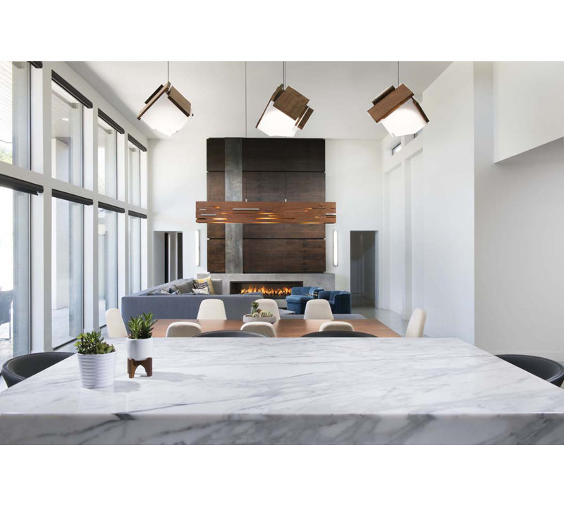 Mica 1 - Light LED Pendant, Walnut, 2700K (Warm)