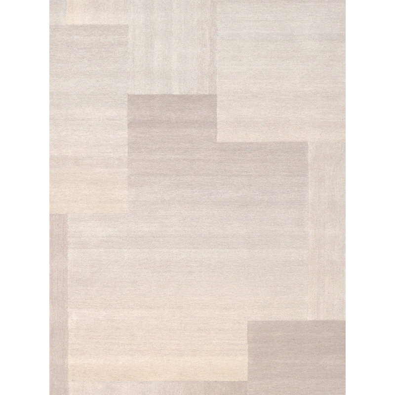 Tapis géométrique bleu / argent en coton et laine 7 pi 9 po x 9 pi 9 po