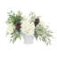 Holiday Arrangement with Sage, Hydrangeas and Pinecones