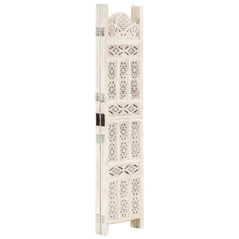 Paravent pliable pour bureau personnel, Blanc, 4