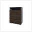 Stained Walnut 4-Drawer Dresser With Open Shelf