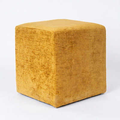 Square Upholstered Ottoman With Solid Wood Frame