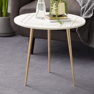 Table de bout en marbre à 3 pieds