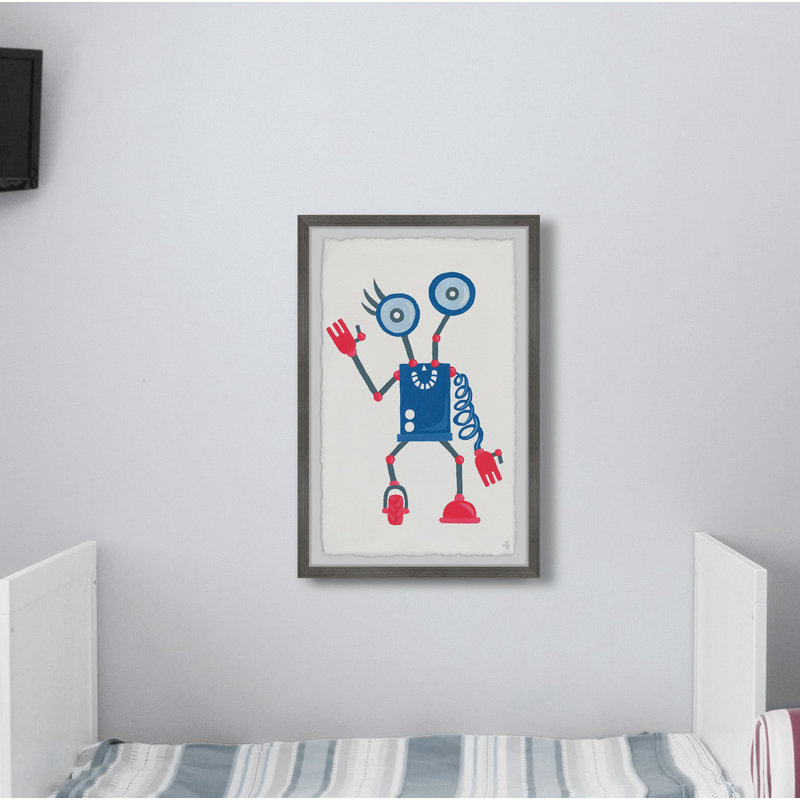 Reproduction encadrée de «Quirky Robot» par l'arrière, H 24 po x l 16 po x P 1,5 po