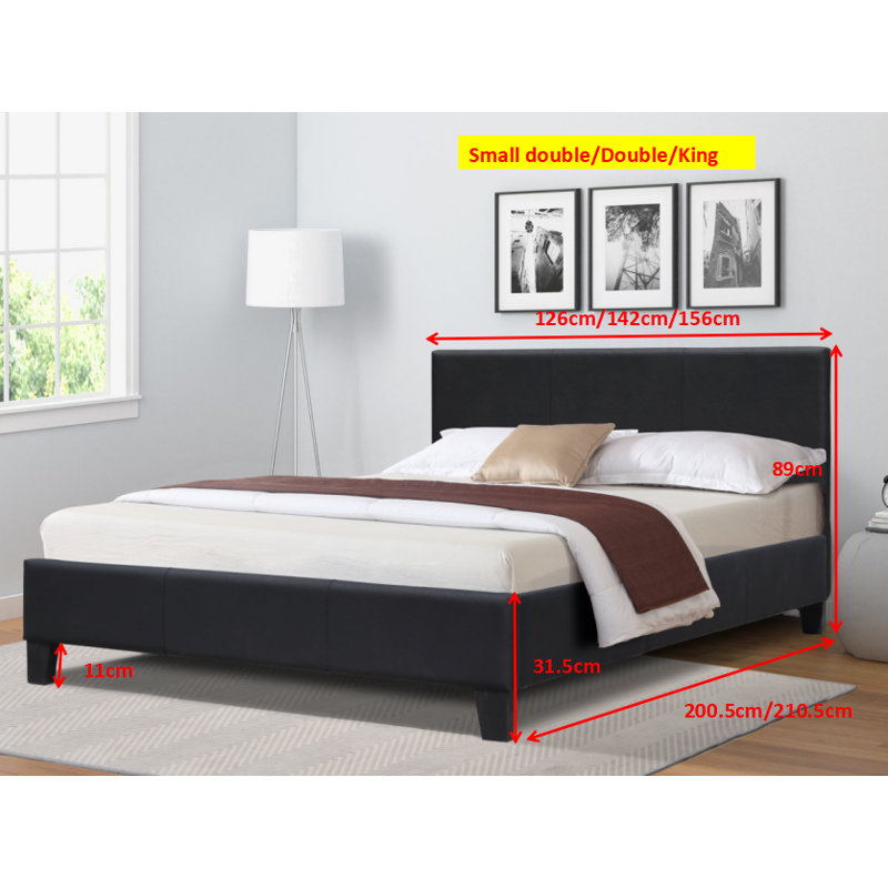 Bearden Upholstered Bed, Small Double (4'), Brown