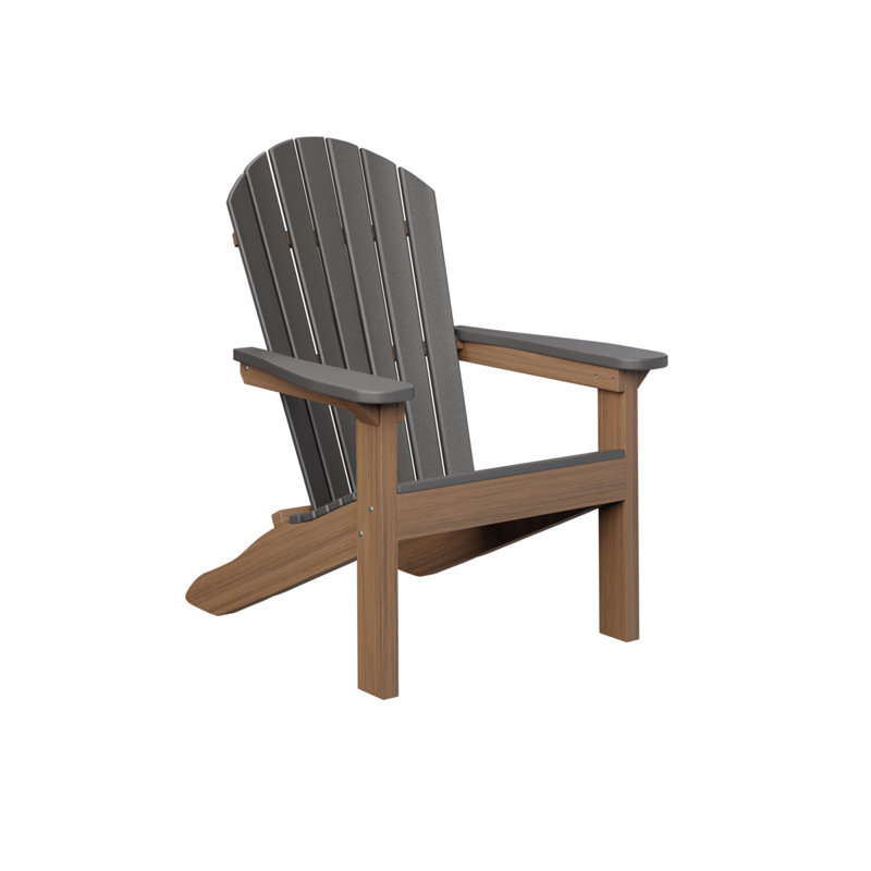 Berlin Gardens Comfo Back Adirondack Chair, Smoke Gray/Antique Mahogany