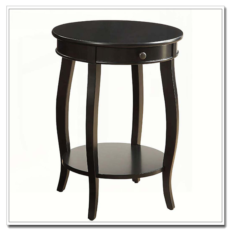 Table de bout noire à 1 tiroir