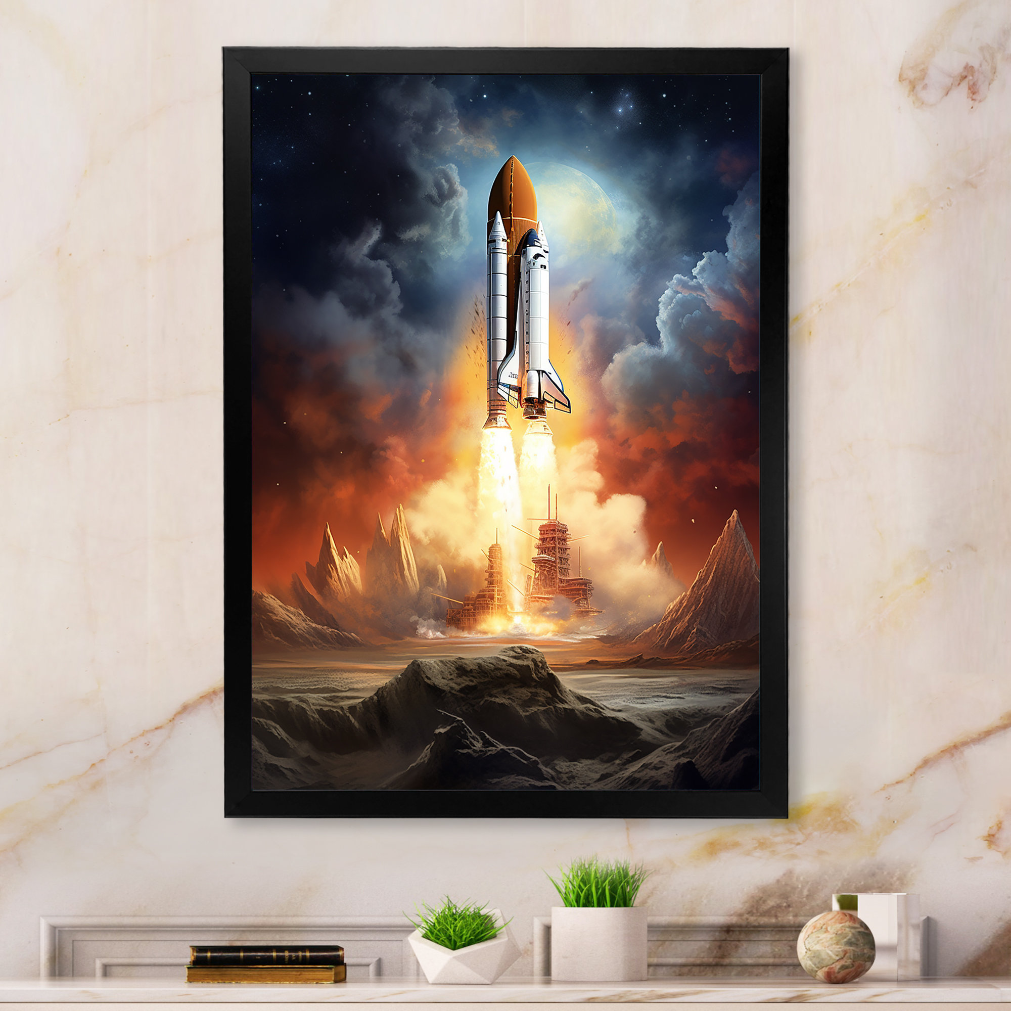 Latitude Run® Rocketship Celestial Dreams - Rocketship Canvas Prints ...