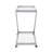 Fashionable Metal And Glass Bar Cart, Locking Wheels, 34.56Inh, Silver Cool Tempered Shelved Cart With Robust Construction, 18.97Inw,