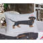 Ambesonne Dachshund Fitted Sheet & Pillow Sham  Set,  Grey Dark Grey-106797524