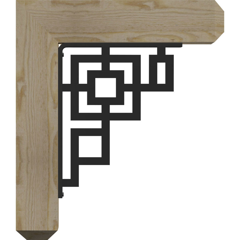Support à crête en fer Eris, H 18 po x P 15 1/2 po, Sapin de Douglas l 3 1/2 po x T 4 po (lisse)