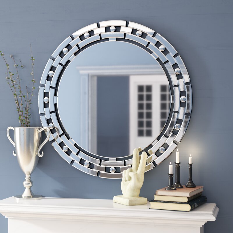 Contemporary Glam wall art - Stillings Round Wall Mirror