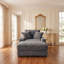 Chaise longue surdimensionnée en velours côtelé avec dossier réglable, station de charge intégrée, porte-gobelet et coussin décoratif-943835390