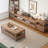 Ash Wood TV Stand with Open Shelf and 3 Drawers-112774725