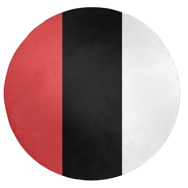 Tapis de zone rouge/noir, Rond 5 pi