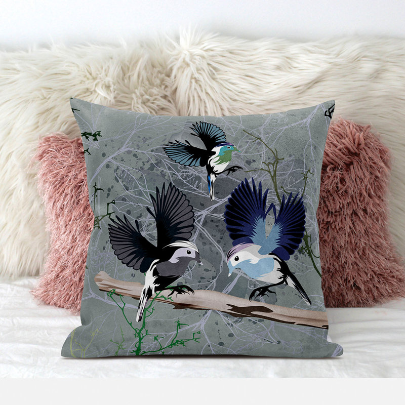 Coussin 20 x 20, Imprimé animal gris / vert