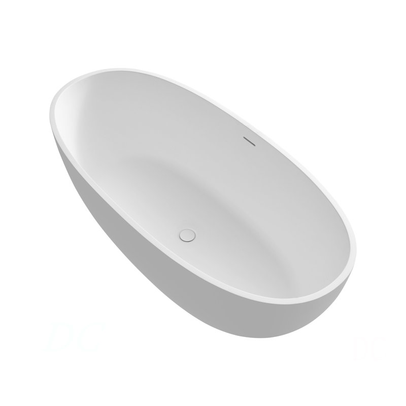 61" Premium Solid Surface Deep Soaking Bathtub