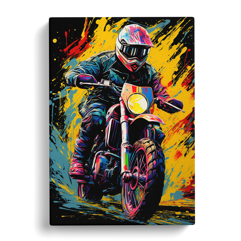 Motorbike Colour Field - Wrapped Canvas, 76cm H x 50cm W x 3cm D