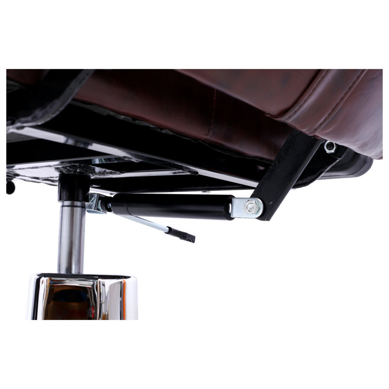 Fauteuil de coiffeur hydraulique pour salon et salon de coiffure, siège en similicuir brun