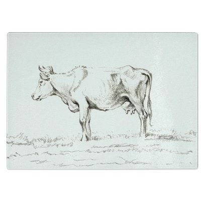 Tempered Glass a Standing Cow Chopping Board