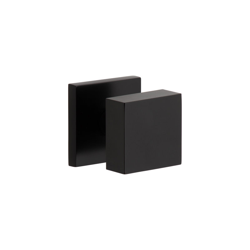 Rosace double Viaggio Quadrato avec bouton Quadrato, Noir satiné, Carrée
