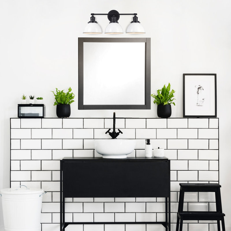 Sumler 3 - Light Dimmable Vanity Light, Matte Black/White