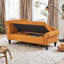 Chaise longue en velours avec rangement UNABO, chaise longue ergonomique avec accoudoir gauche et coussin lombaire-129022221
