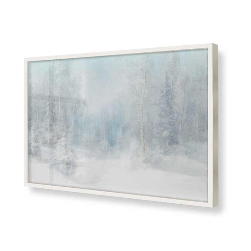 Imprimé sérénité «Snowy Woodland», Cadre opaque blanc, H 12 po x l 15 po