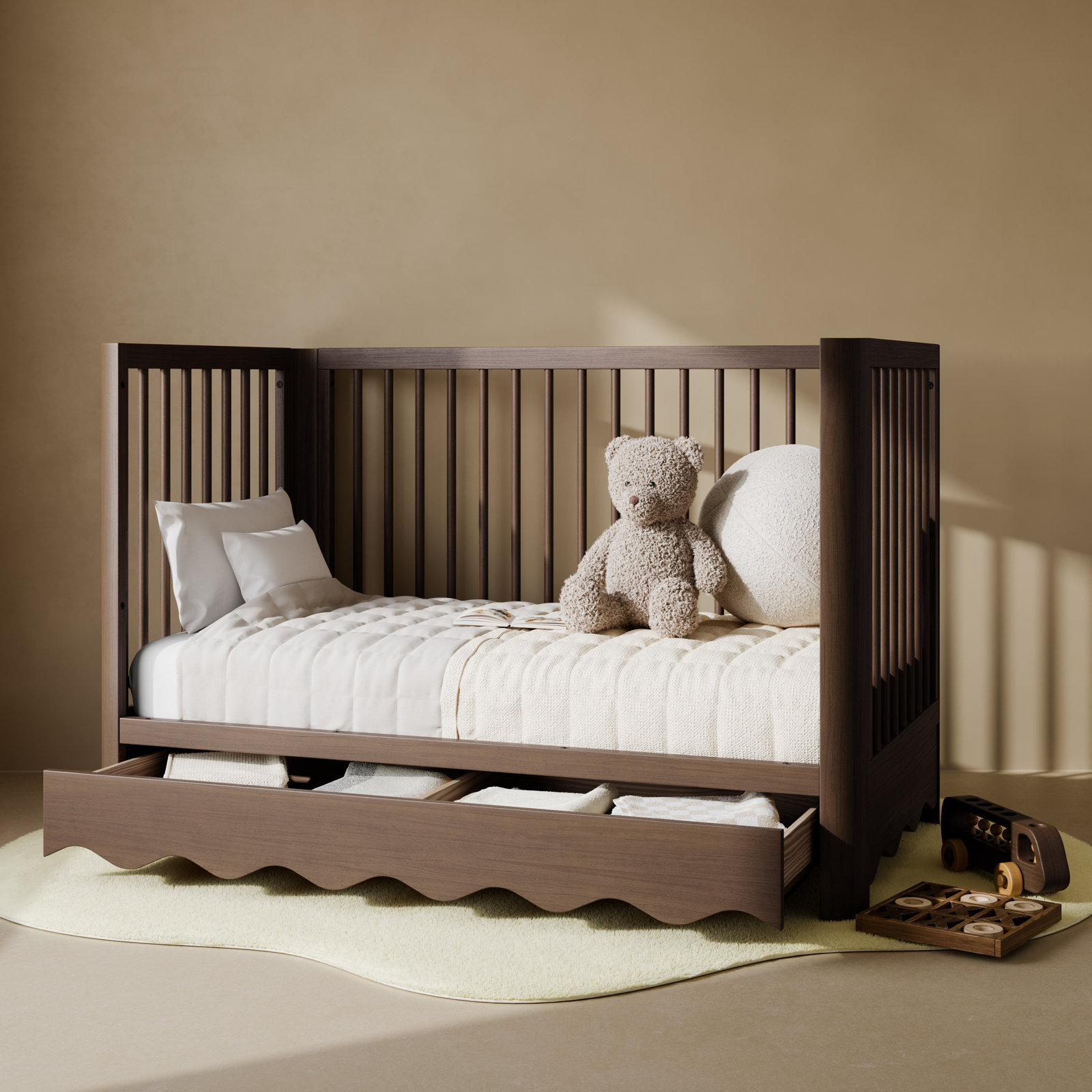 Casablanca Pine 5-in-1 Convertible Crib, Hazelnut