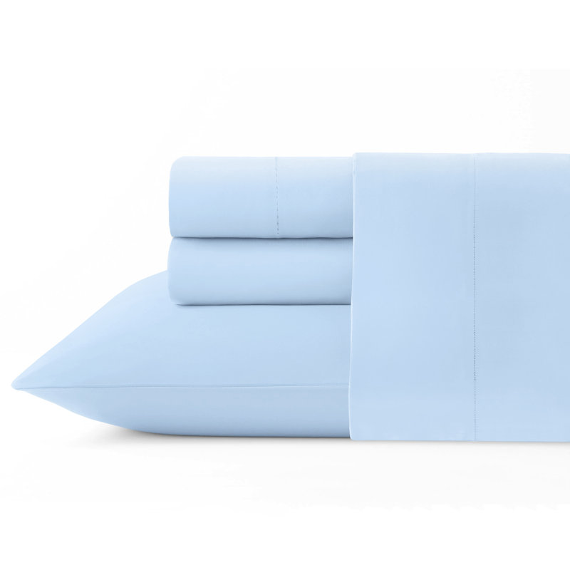 Celeste Home 610 Thread Count 100% Long Staple Cotton Deep Pocket Sheet Set, Queen, Spa Blue