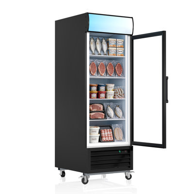Congélateur présentoir commercial 27 pouces avec congélateur vertical 20 pieds cubes avec porte vitrée en acier inoxydable sans gel