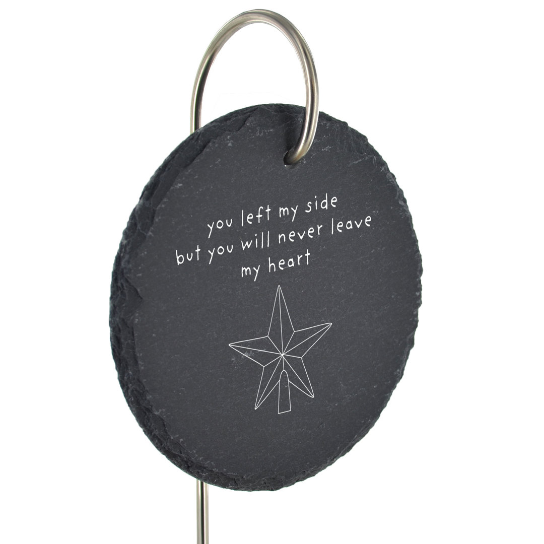 Braniya Slate Circle Christmas Grave Marker Memorial Plaque