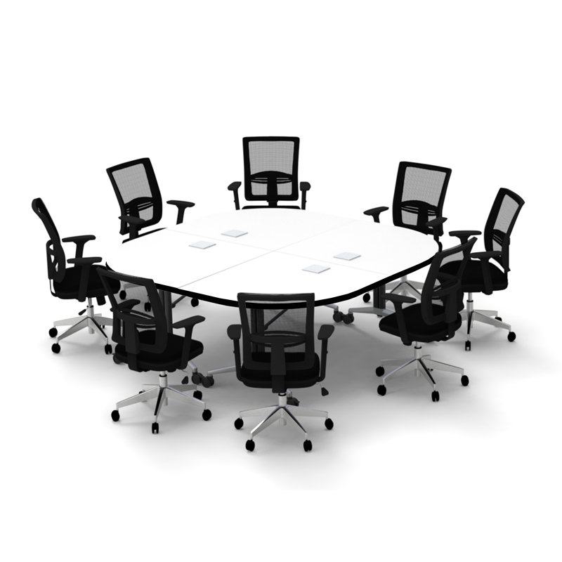 Ensemble de table rectangulaire modulaire avec roulettes et chaise modeste 72 po